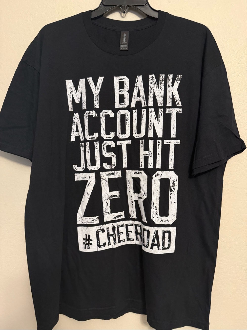 Gildan Black Graphic Tee with White Bold Text